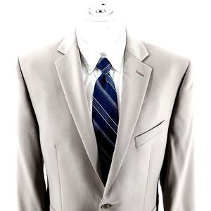 Calvin Klein Wool 2 Button Blazer 40R Light Gray